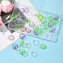 50Pcs 3 Colors Transparent Acrylic Bead Caps&nbsp;OACR-FS0002-45