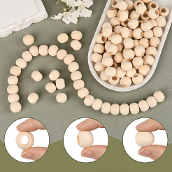 Natural Unfinished Wood Beads&nbsp;WOOD-PA0001-16B