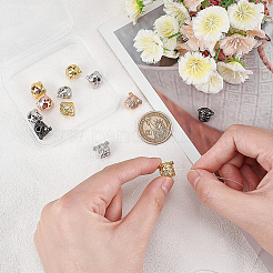 12Pcs 4 Colors Brass Micro Pave Cubic Zirconia Puppy Beads&nbsp;ZIRC-BC0001-14