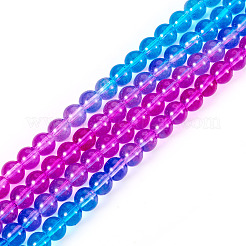 2 Strands Baking Paint Transparent Glass Beads&nbsp;DGLA-TA0001-20D