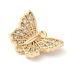Brass Micro Pave Clear Cubic Zirconia Connector Charms&nbsp;KK-G503-35G