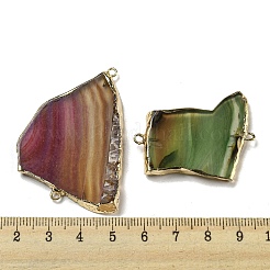 Dyed Natural Agate Connector Charms&nbsp;G-H304-04KCG