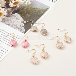 Mixed Natural Gemstone Heart Dangle Earrings&nbsp;EJEW-JE04535