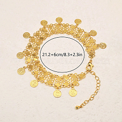Fashion Brass Multi-layer Coin Tassel Anklets for Women&nbsp;FV4872
