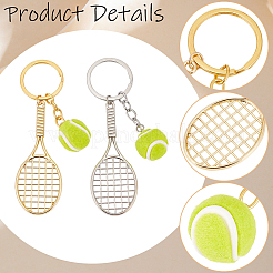 2Pcs 2 Colors Alloy & Plastic Pendant Decorations&nbsp;KEYC-SP0001-71