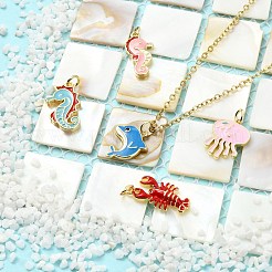 5Pcs 5 Styles Brass Enamel Pendants&nbsp;KK-CJ0004-27