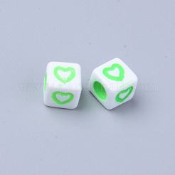 Opaque White Acrylic European Beads&nbsp;MACR-S273-51C-01