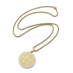 201 Stainless Steel Rhinestone Pendant Necklaces for Women&nbsp;NJEW-U021-01G