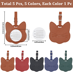 5Pcs 5 Colors PU Leather Luggage Tags&nbsp;AJEW-CL0002-59B