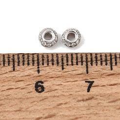 925 Sterling Silver Micro Pave Clear Cubic Zirconia Spacer Beads&nbsp;SE-CBAF1B2-18A-P