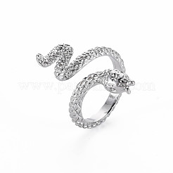 Snake Shape Rack Plating Alloy Cuff Rings&nbsp;RJEW-Q163-013B-RS