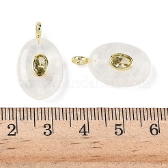 Natural Quartz Crystal & Cubic Zirconia Pendants&nbsp;G-Z076-01G-17