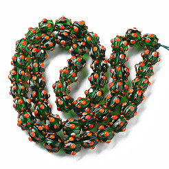 Transparent Handmade Bumpy Lampwork Beads Strands&nbsp;LAMP-T007-18-B10