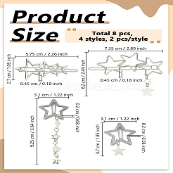 8Pcs 4 Style Alloy Alligator Hair Clips&nbsp;OHAR-LP0001-19