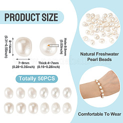 50Pcs Natural Cultured Freshwater Pearl Beads&nbsp;PEAR-TA0001-43