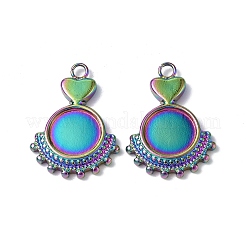 Ion Plating(IP)  304 Stainless Steel Pendant Cabochon Settings&nbsp;STAS-C066-17M