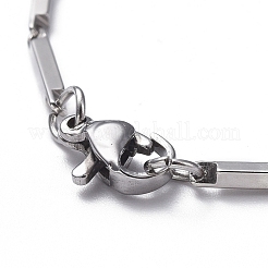 Tarnish Resistant Unisex 201 Stainless Steel Bar Link Chain Bracelets&nbsp;BJEW-L637-42A-P