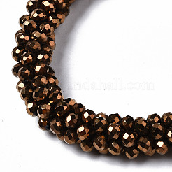 Faceted Electroplate Glass Beads Stretch Bracelets&nbsp;BJEW-S144-002G-05