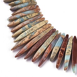 Natural Aqua Terra Jasper Graduated Beads Strands&nbsp;G-F590-01