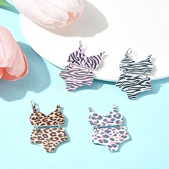 4Pcs 4 Styles Printed Acrylic Pendants&nbsp;MACR-FS0001-75