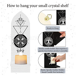 Boho Style Wall Mounted Wood Candle Holder Stand&nbsp;AJEW-WH0378-005