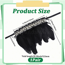 Feather Bracelets Wrist Band&nbsp;BJEW-WH20002-16B
