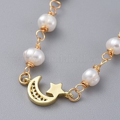 Natural Pearl Link Bracelets&nbsp;BJEW-JB04884