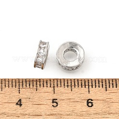 Round Ring Brass Micro Pave Clear Cubic Zirconia Beads&nbsp;KK-V008-16P
