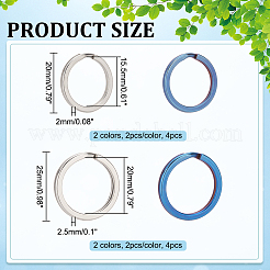 8Pcs 4 Styles Titanium Alloy Split Key Rings&nbsp;FIND-WR0010-05A