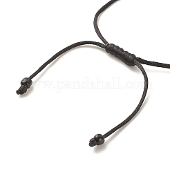 2Pcs Flat Round with Heart Acrylic Braided Bead Bracelets Set with Glass Seed&nbsp;BJEW-JB08034-01