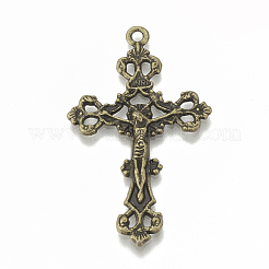 Tibetan Style Alloy Pendants with Jump Rings&nbsp;TIBEP-R346-22AB-NR