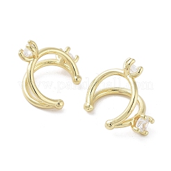 Rack Plating Brass Micro Pave Cubic Zirconia Cuff Ring&nbsp;EJEW-C081-03G