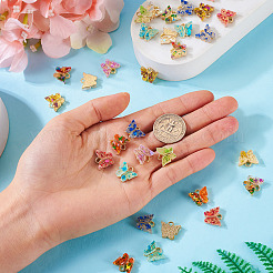 60PCS 10Colors Transparent Acrylic Alloy Charms&nbsp;OACR-TA0001-47