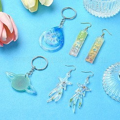 DIY Mixed Shapes Charm Pendant Silicone Molds for DIY Earring Keychain Making&nbsp;DIY-YW0009-44