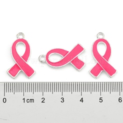 Breast Cancer Pink Awareness Ribbon Alloy Enamel Pendants&nbsp;X-ENAM-E262-S