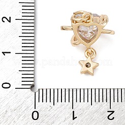 Brass Cubic Zirconium Pendants&nbsp;KK-D378-10KCG
