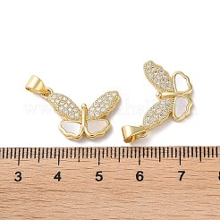 Brass Micro Pave Clear Cubic Zirconia Pendants&nbsp;KK-B083-38G