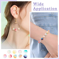 198Pcs 9 Colors Frosted Baking Paint Crackle Glass Beads with Glitter Powder&nbsp;DGLA-TA0001-23