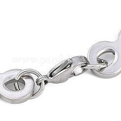 201 Stainless Steel Hollow Oval Byzantine Chain Bracelets&nbsp;BJEW-B078-145P