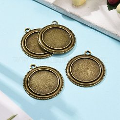 Vintage Tibetan Style Alloy Pendant Cabochon Bezel Settings&nbsp;X-TIBEP-M018-139AB-NF
