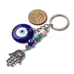 Handmade Evil Eye Iron Lampwork Pendant Keychains&nbsp;KEYC-JKC01387