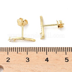 925 Sterling Silver Clear Cubic Zirconia Stud Earrings&nbsp;EJEW-Q032-01E-G