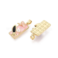 Brass Enamel Pendants&nbsp;KK-SZC0009-04G-02