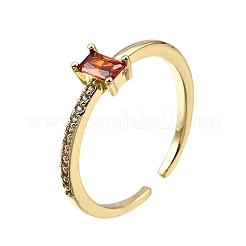 Brass Micro Pave Cubic Zirconia Cuff Rings for Women&nbsp;RJEW-H247-19G-02