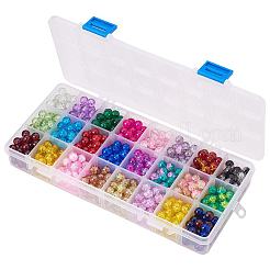 Spray Painted Crackle Glass Beads&nbsp;CCG-PH0002-01-8mm