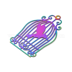 201 Stainless Steel Etched Metal Embellishments Pendants&nbsp;STAS-P382-01A-MC