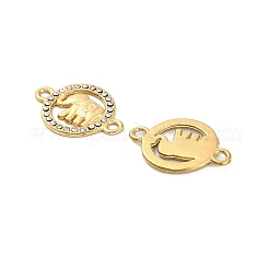 304 Stainless Steel Crystal Rhinestone Connector Charms&nbsp;STAS-U047-19G