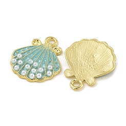 Rack Plating Alloy ABS Plastic Pearl Pendants&nbsp;FIND-M033-20G