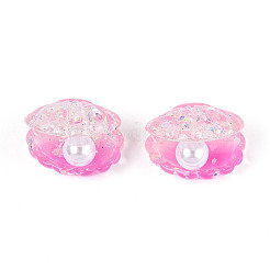 Transparent Resin & Imitation Pearl Cabochons&nbsp;CRES-T025-13M