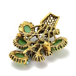 Plant Alloy Rhinestone Lapel Pins for Backpack Clothes&nbsp;JEWB-C052-03AG-01